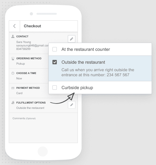 app para comida para llevar fuera del restaurante