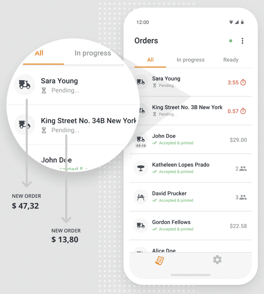 Instalar la aplicación gratuita para tomar pedidos para restaurantes.
